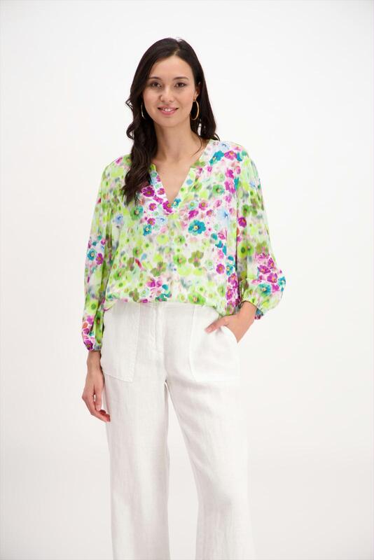 Signe Nature Blouse Groen bloemen Signe Nat 840169